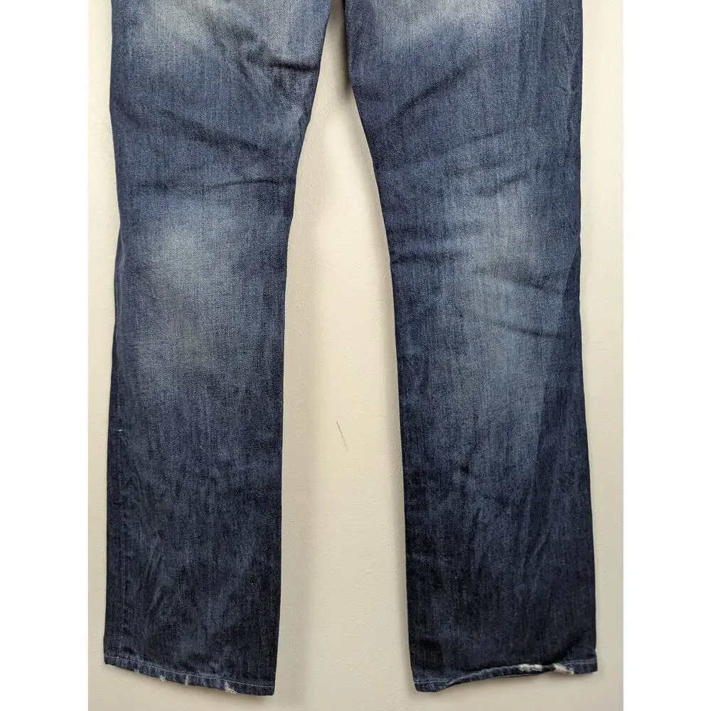 True Religion Ricky Relaxed Straight Blue Jeans‎ 36x34